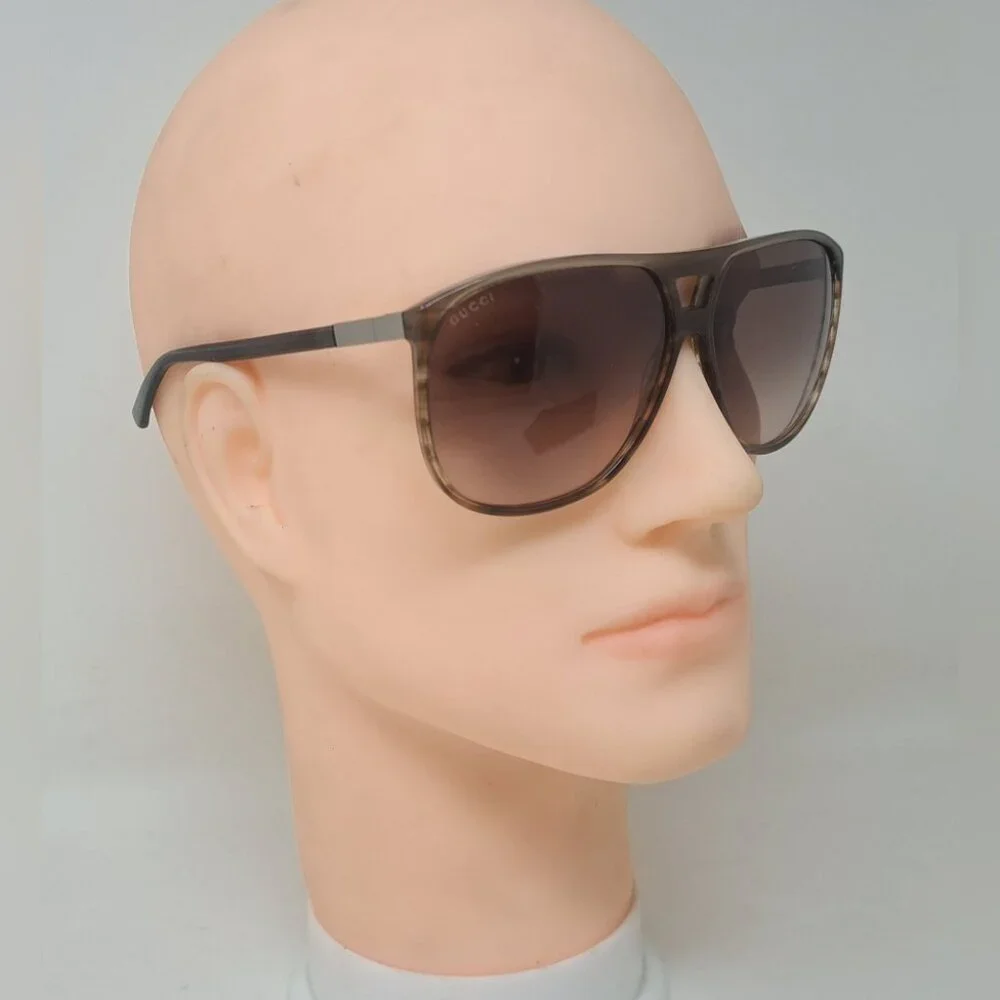 Gucci Men's Sunglasses Retro Oversized Aviator Havana Brown GG1640/S 62-12-140